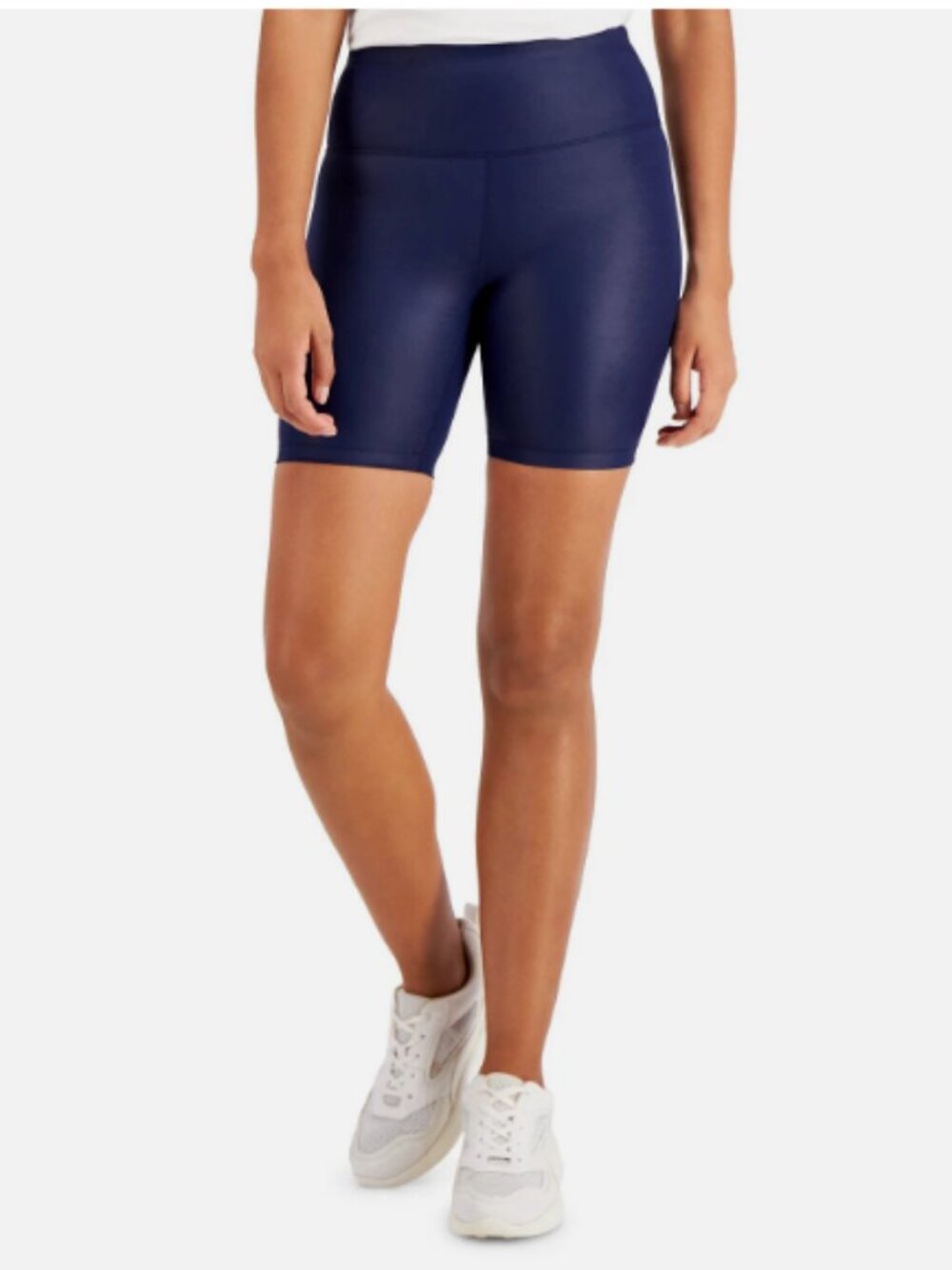 INC International Concepts Shiny Compression Bike Short, NAVY SAIL, S